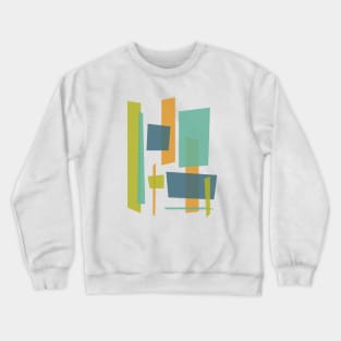 Funky Rectangles Orange Blue Turquoise Green Mid Century Retro Crewneck Sweatshirt